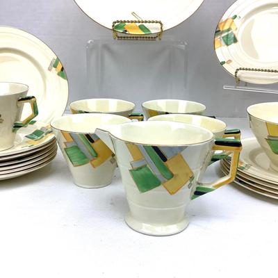 935 Art Deco Grindley China Made In England Luncheon Set