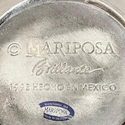 MARIPOSA ~ Brillante ~ Silver Aluminum Butterfly Salad Bowl With Matching Utensils