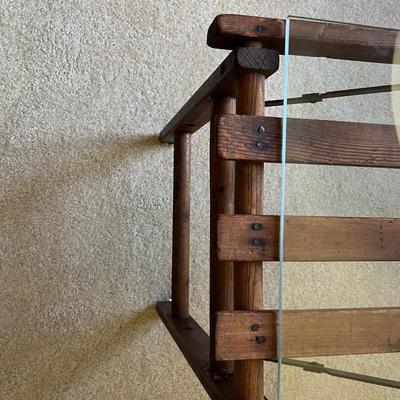 Unique Folding Vintage Coffee Table W/ Glass Top (UD-RG)