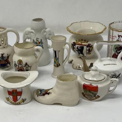 Crested Ware Collection 10 lots of souvenir Miniature items