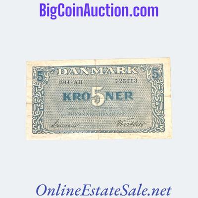 1944 DENMARK 5 KRONER