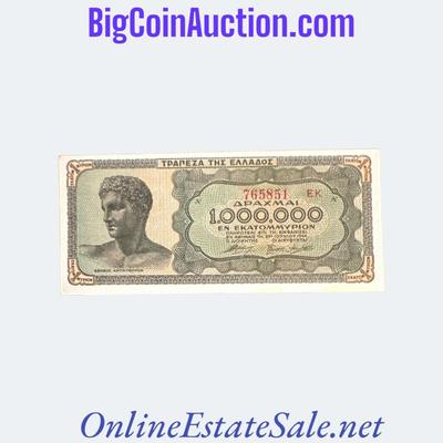 1944 GREECE 1,000,000 DRACHMAI