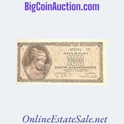 1944 GREECE 100 BILLION DRACHMAI