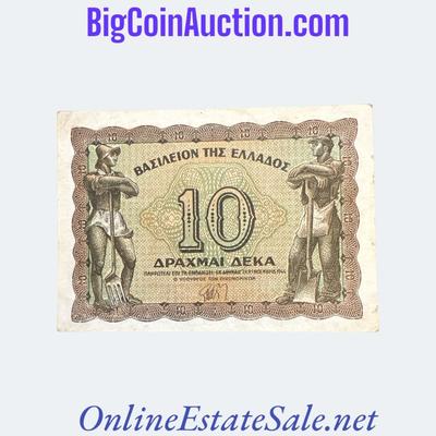 1944 GREECE 10 DRACHMAI