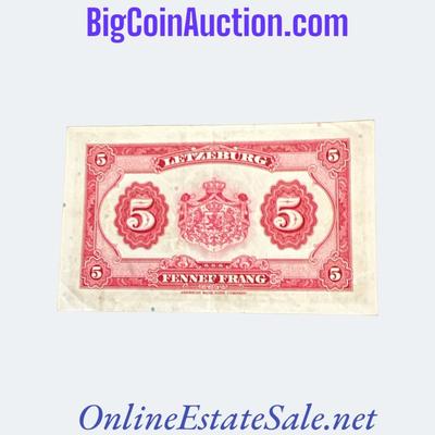 1944 LUXEMBOURG 5 FRANCS
