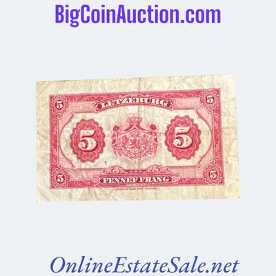 1944 LUXEMBOURG 5 FRANCS