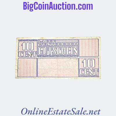 1944 NETHERLANDS WESTERBIRK CONCENTRATION CAMP 10 CENT NOTE