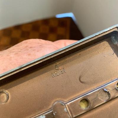 Antique Newton Desktop Pen Holder & Tobacco Tin