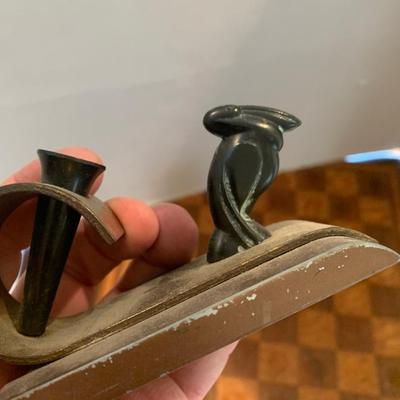 Antique Newton Desktop Pen Holder & Tobacco Tin