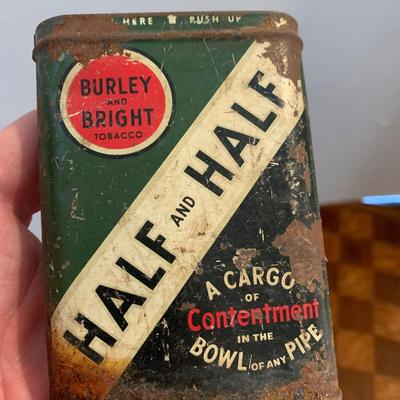 Antique Newton Desktop Pen Holder & Tobacco Tin