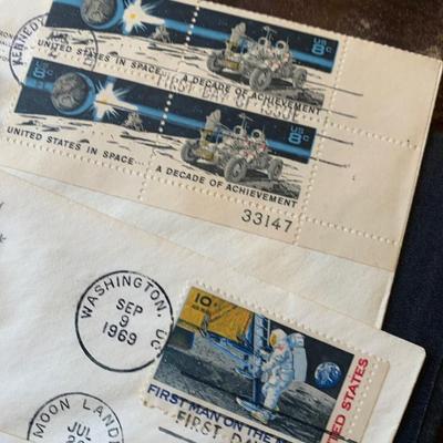 Apollo 11 First Day Stamp Covers & Collector Coin