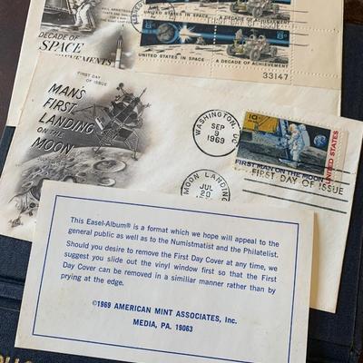 Apollo 11 First Day Stamp Covers & Collector Coin