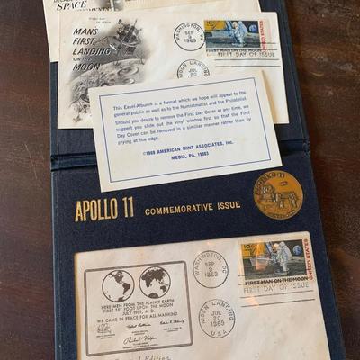 Apollo 11 First Day Stamp Covers & Collector Coin