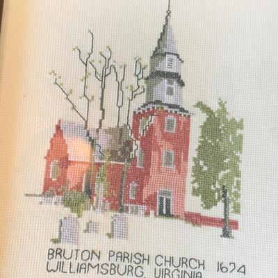 PAIR Williamsburg Needlepoint Art Franed