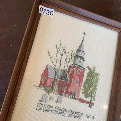 PAIR Williamsburg Needlepoint Art Franed