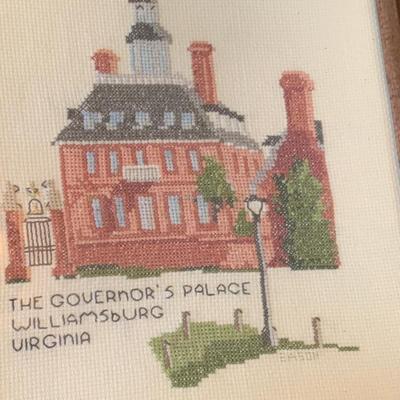 PAIR Williamsburg Needlepoint Art Franed