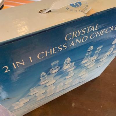 Crystal Chess & Checker Set In Box