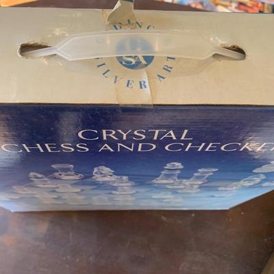 Crystal Chess & Checker Set In Box