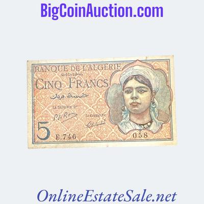 1944 ALGERIA 5 FRANCS