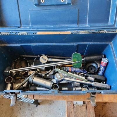 Tool Box loaded with tools SK Sockets, Wrenches , Lincoln Lubrigun Grease Gun