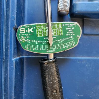 Tool Box loaded with tools SK Sockets, Wrenches , Lincoln Lubrigun Grease Gun