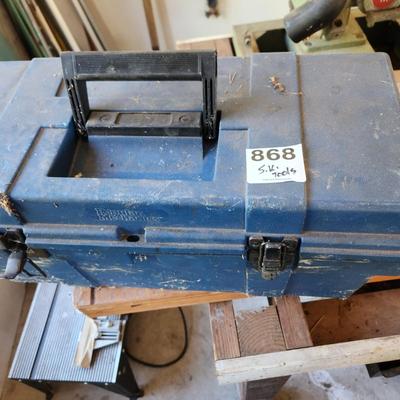 Tool Box loaded with tools SK Sockets, Wrenches , Lincoln Lubrigun Grease Gun