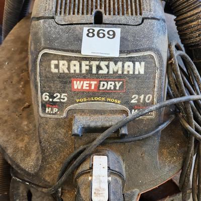 Large Sears Craftsman Wet Dry Vac 6.25 HP tested