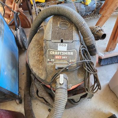 Large Sears Craftsman Wet Dry Vac 6.25 HP tested
