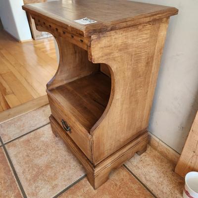 Vintage Solid Wood Side Table 18x14x28