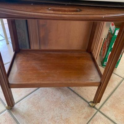 Tea Cart Microwave Service Table On Casters