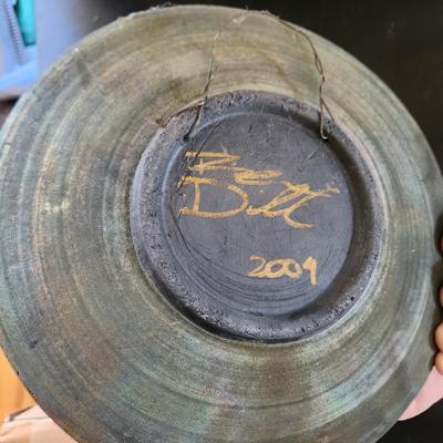 2 Kokopelli  Art Wall Hanging and Pottery Plate Signed