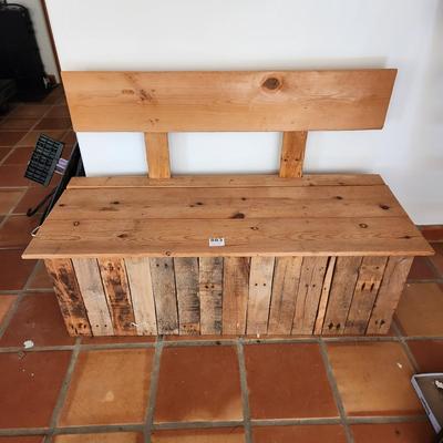 Rustic Wood Storage Bench  53x21x35" Seat 18"