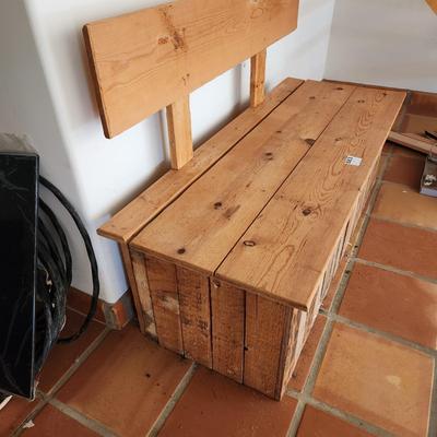 Rustic Wood Storage Bench  53x21x35" Seat 18"