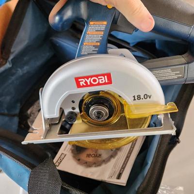 Ryobi 18V Tools lot includes battery charger bag Drill Saw & Light Tested