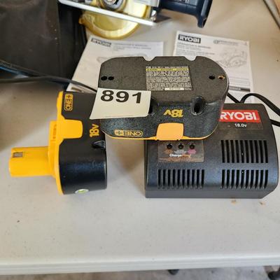 Ryobi 18V Tools lot includes battery charger bag Drill Saw & Light Tested