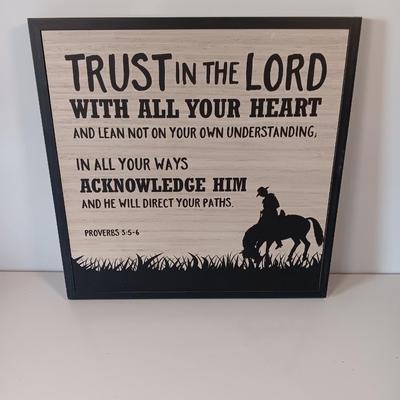 Western Cowboy Proverbs 3"5-6 wall hanging Trust in the Lord with all your heart. ...