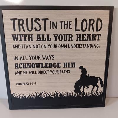 Western Cowboy Proverbs 3"5-6 wall hanging Trust in the Lord with all your heart. ...