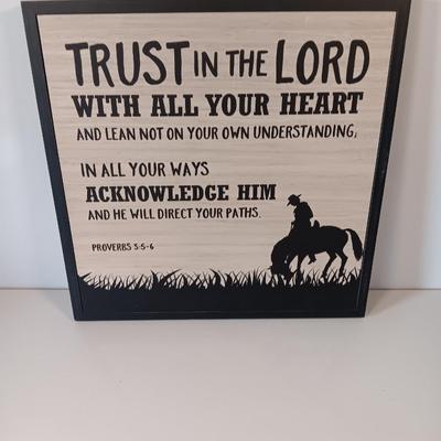 Western Cowboy Proverbs 3"5-6 wall hanging Trust in the Lord with all your heart. ...