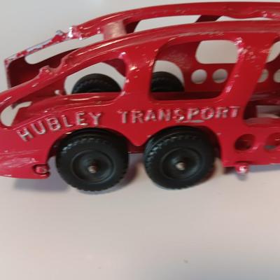 Vintage Hubley Transport Car Carrier with three cars