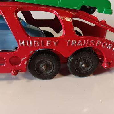 Vintage Hubley Transport Car Carrier with three cars