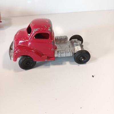 Vintage Hubley Transport Car Carrier with three cars