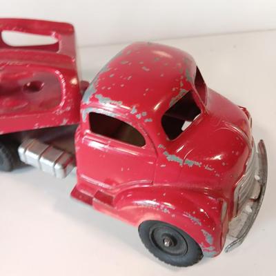 Vintage Hubley Transport Car Carrier with three cars