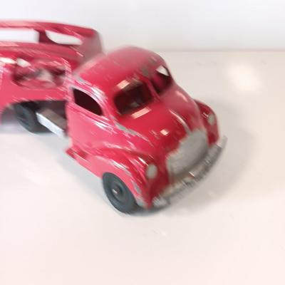 Vintage Hubley Transport Car Carrier with three cars