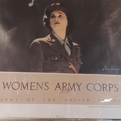 Women's Army Corps framed poster reproduction.