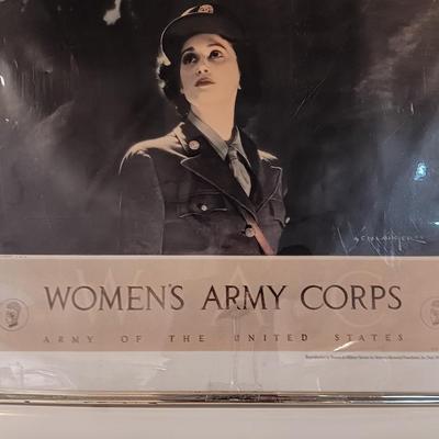 Women's Army Corps framed poster reproduction.