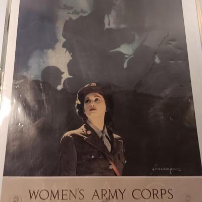 Women's Army Corps framed poster reproduction.