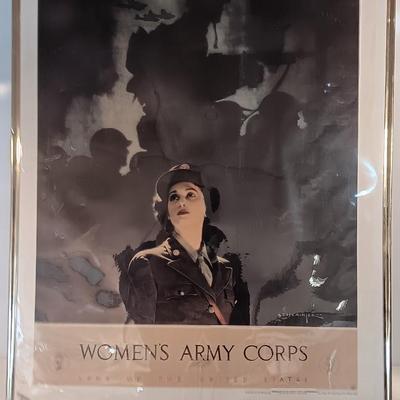 Women's Army Corps framed poster reproduction.