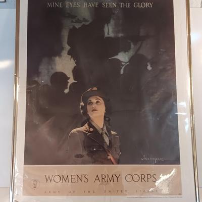Women's Army Corps framed poster reproduction.