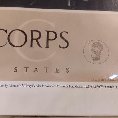 Women's Army Corps framed poster reproduction.