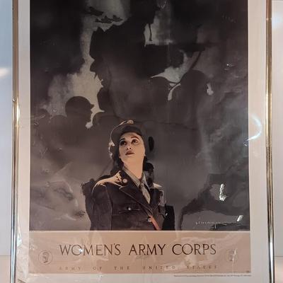 Women's Army Corps framed poster reproduction.